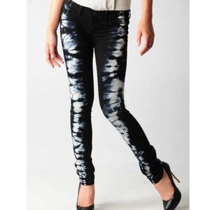 J Brand low rise tie-dyed skinny jeans